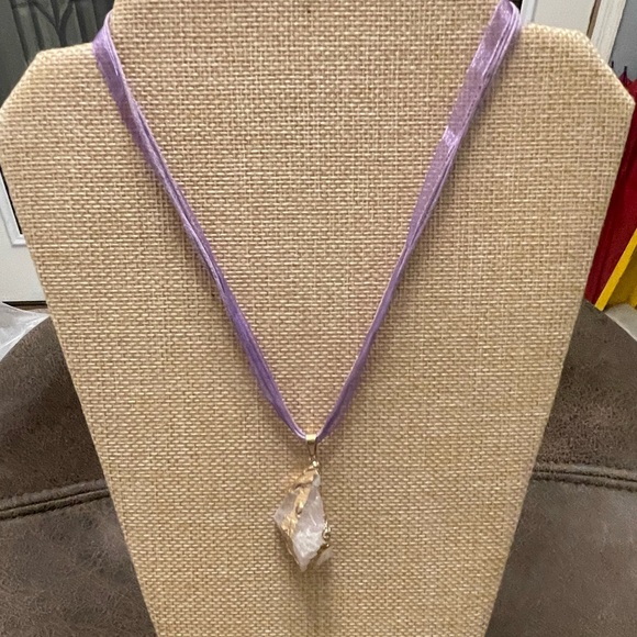 dalé Jewelry - Lavender hued crystal on purple cord